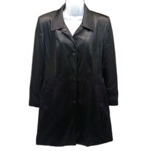 Worthington Structured Silky Duster. Black. Button Down. Lined Lightweight. XL.